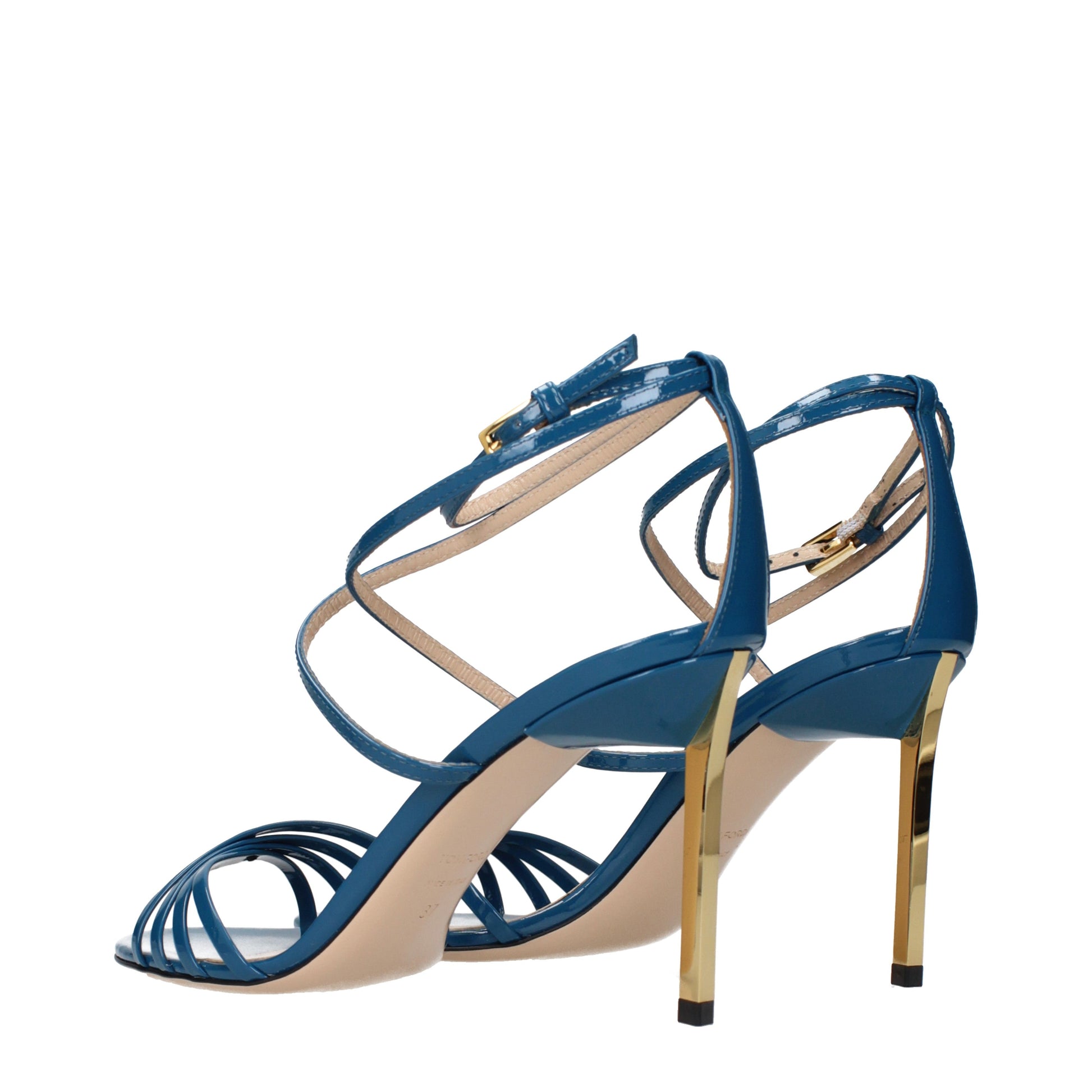 Tom Ford Sandals Women Patent Leather Blue/Turquoise