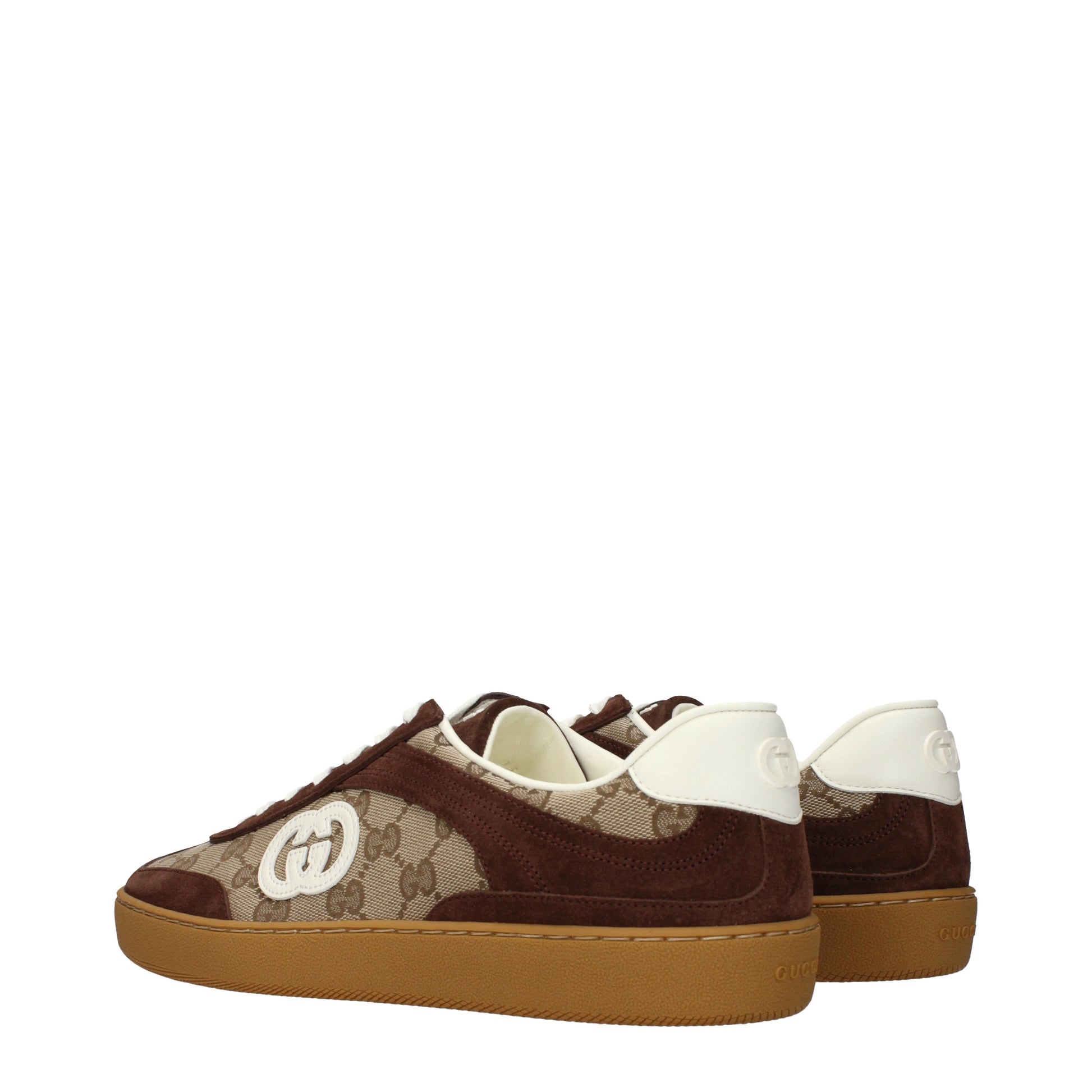 Gucci Sneakers Men Fabric  Beige/Brown