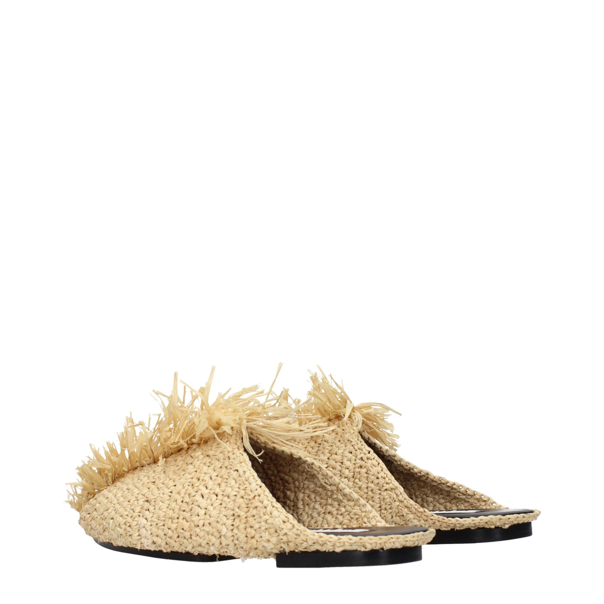 Jil Sander Slippers and Clogs Women Raffia Beige