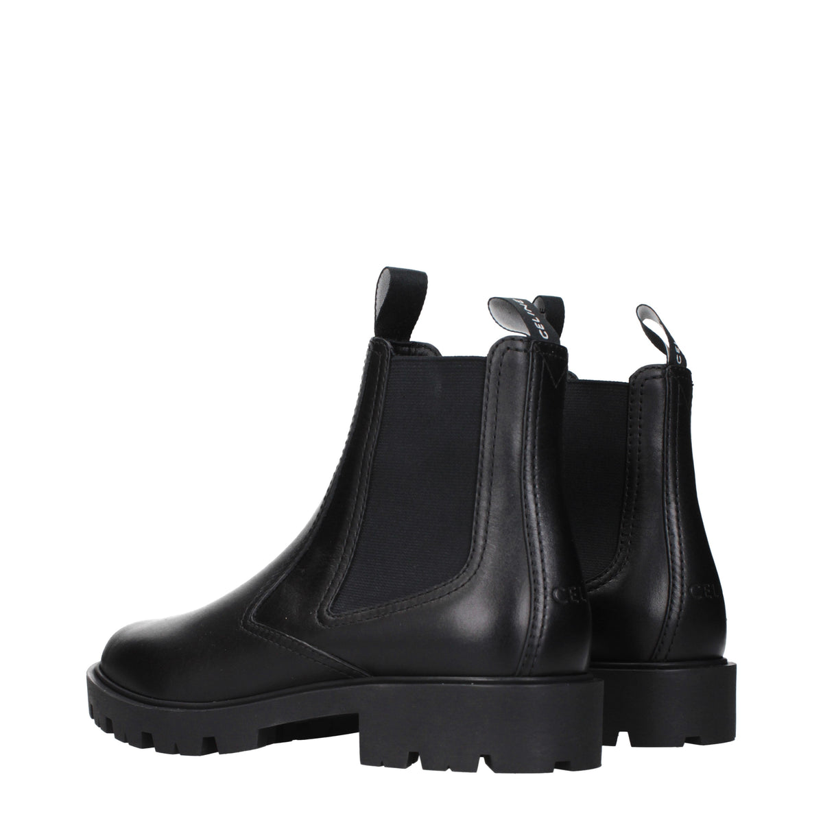 Celine Ankle Boots Men Leather Black