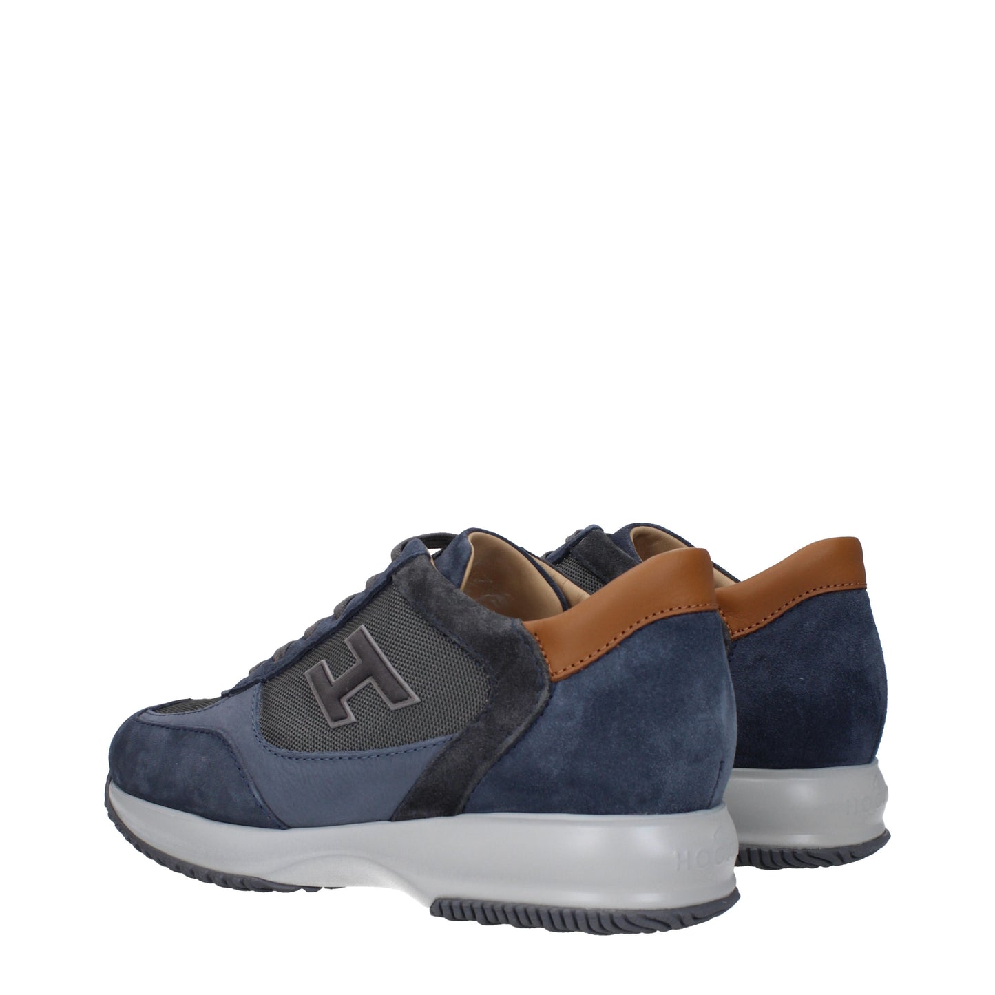 Hogan Men's Sneakers in Suede Blue/Brown