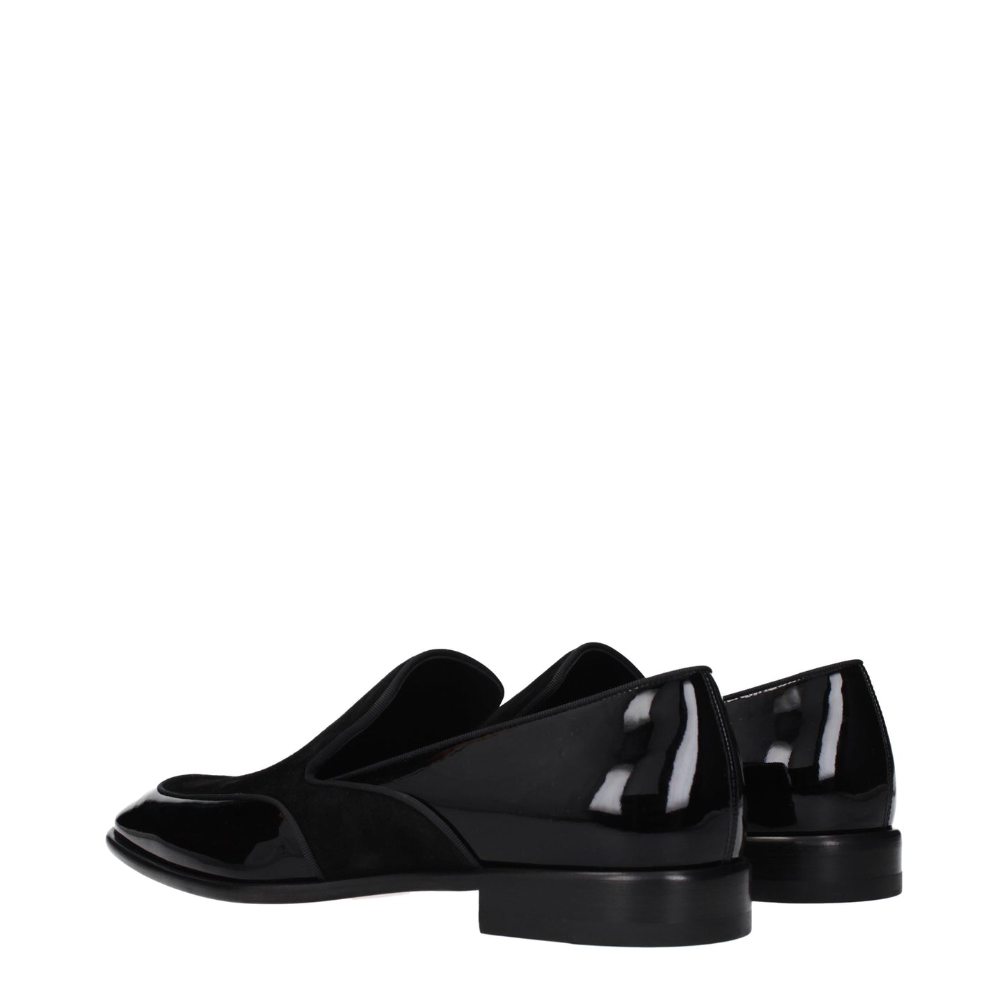 Louboutin Loafers Men Patent Leather Black