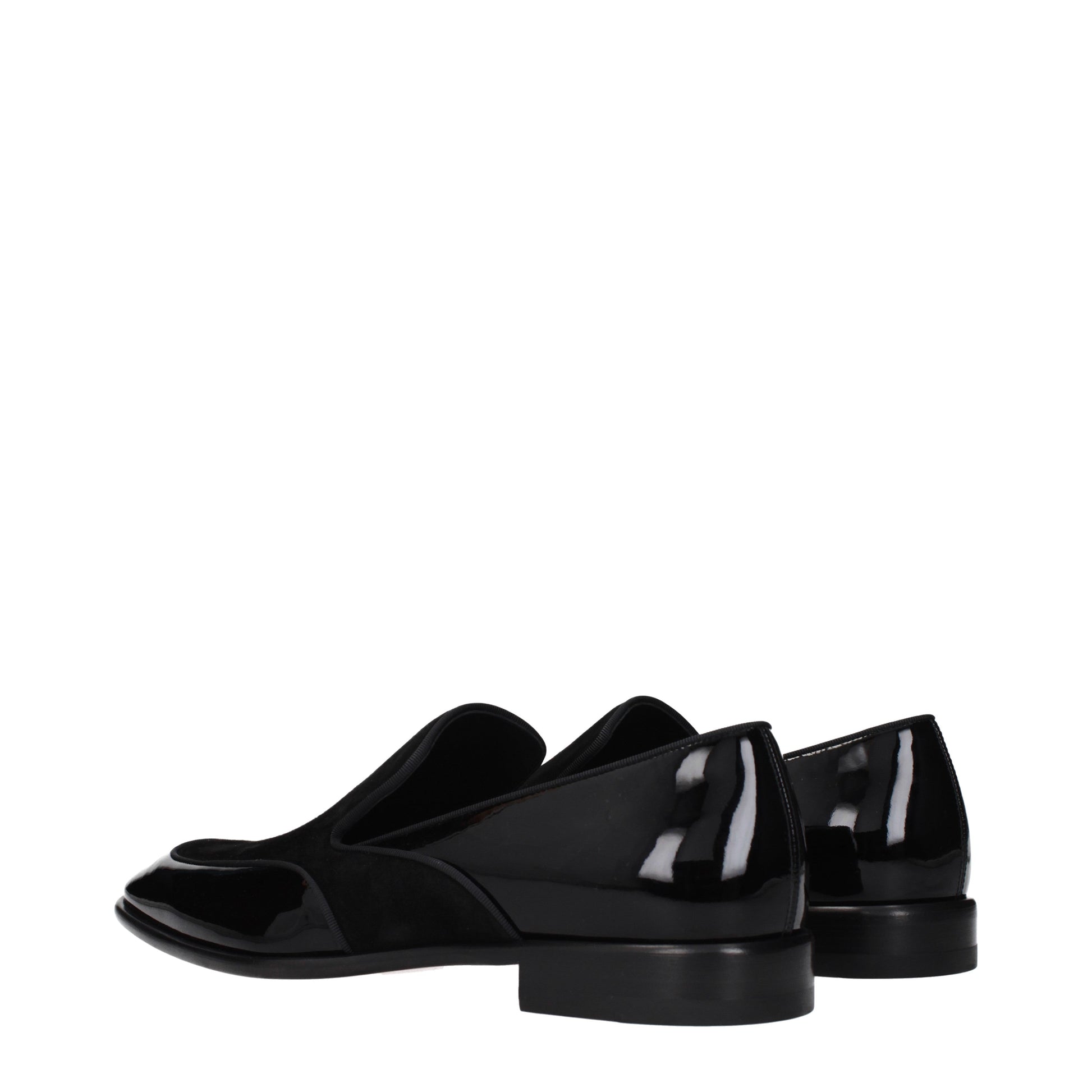 Louboutin Loafers Men Patent Leather Black