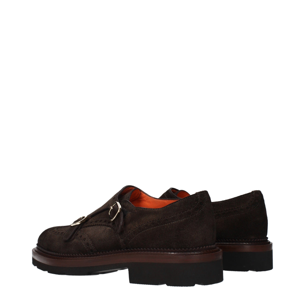 Santoni Lace up and Monkstrap Men Suede Brown/Dark Brown