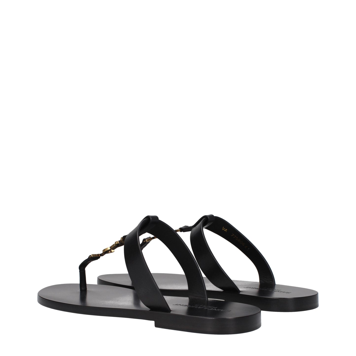 Saint Laurent Men's Sandals in Leather Black