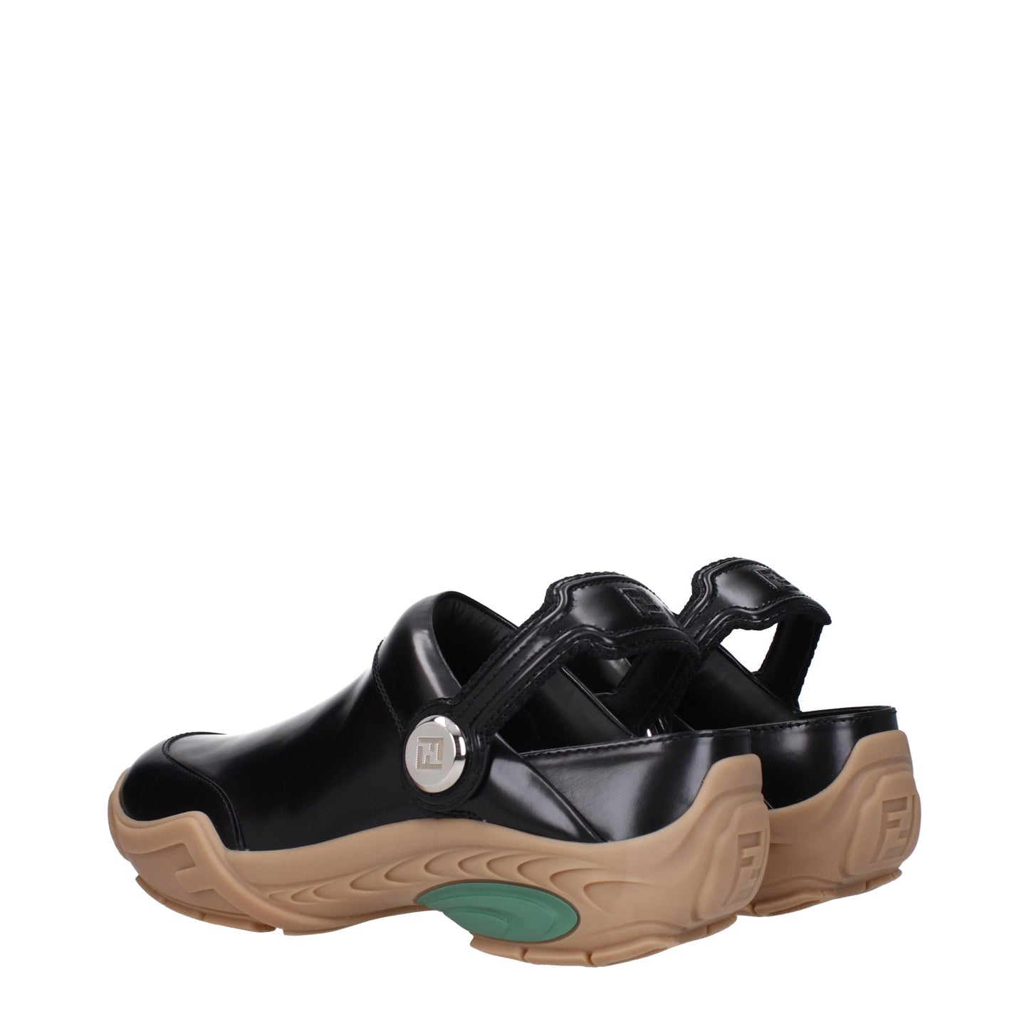 Fendi Sandals & Slippers Men Leather Black