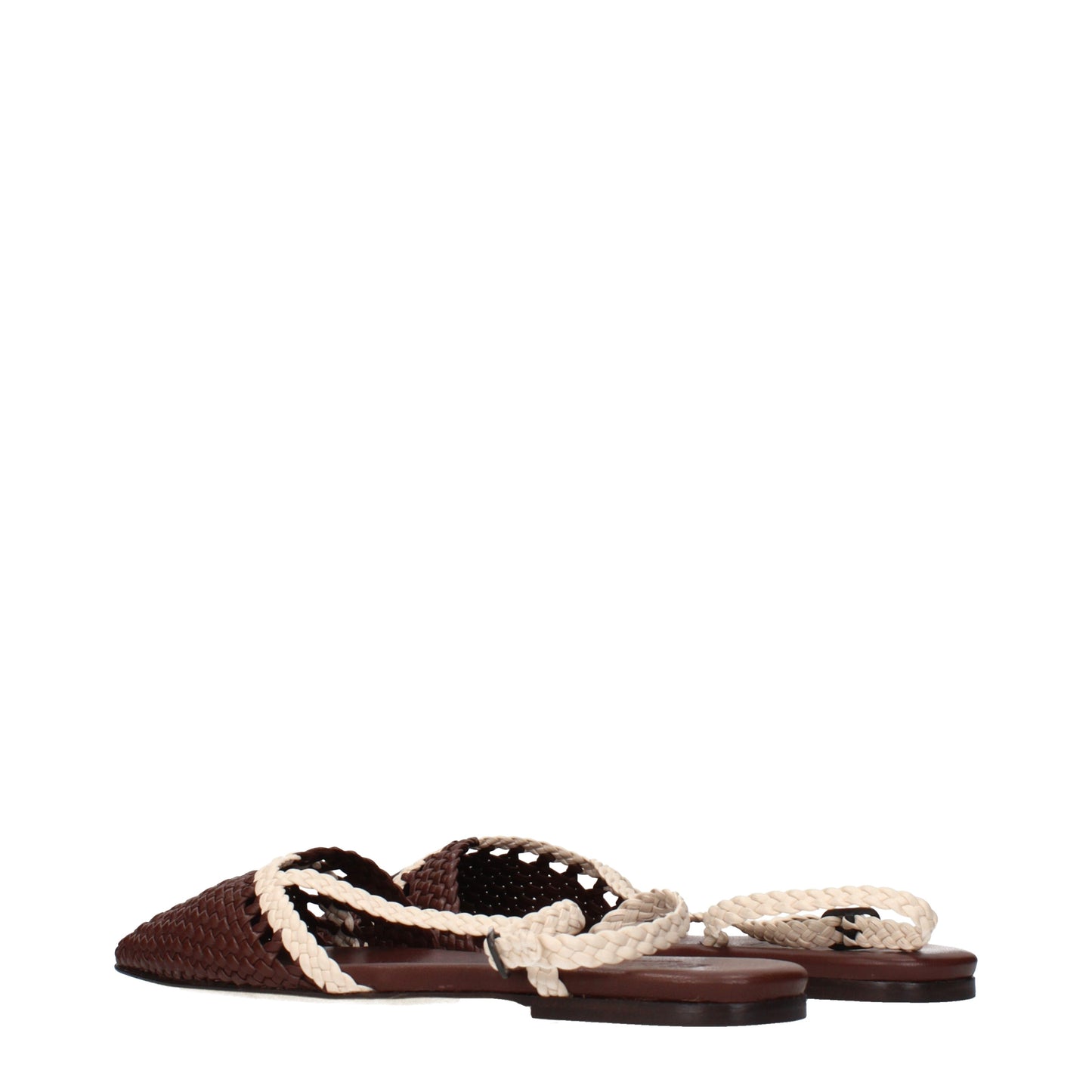 Hereu Sandals Women Leather Brown/Ivory