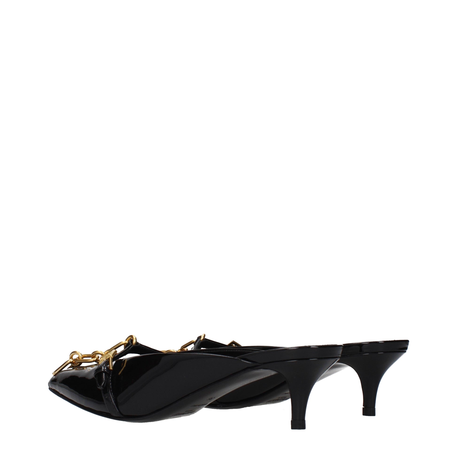 Balmain Sandals Women Patent Leather Black