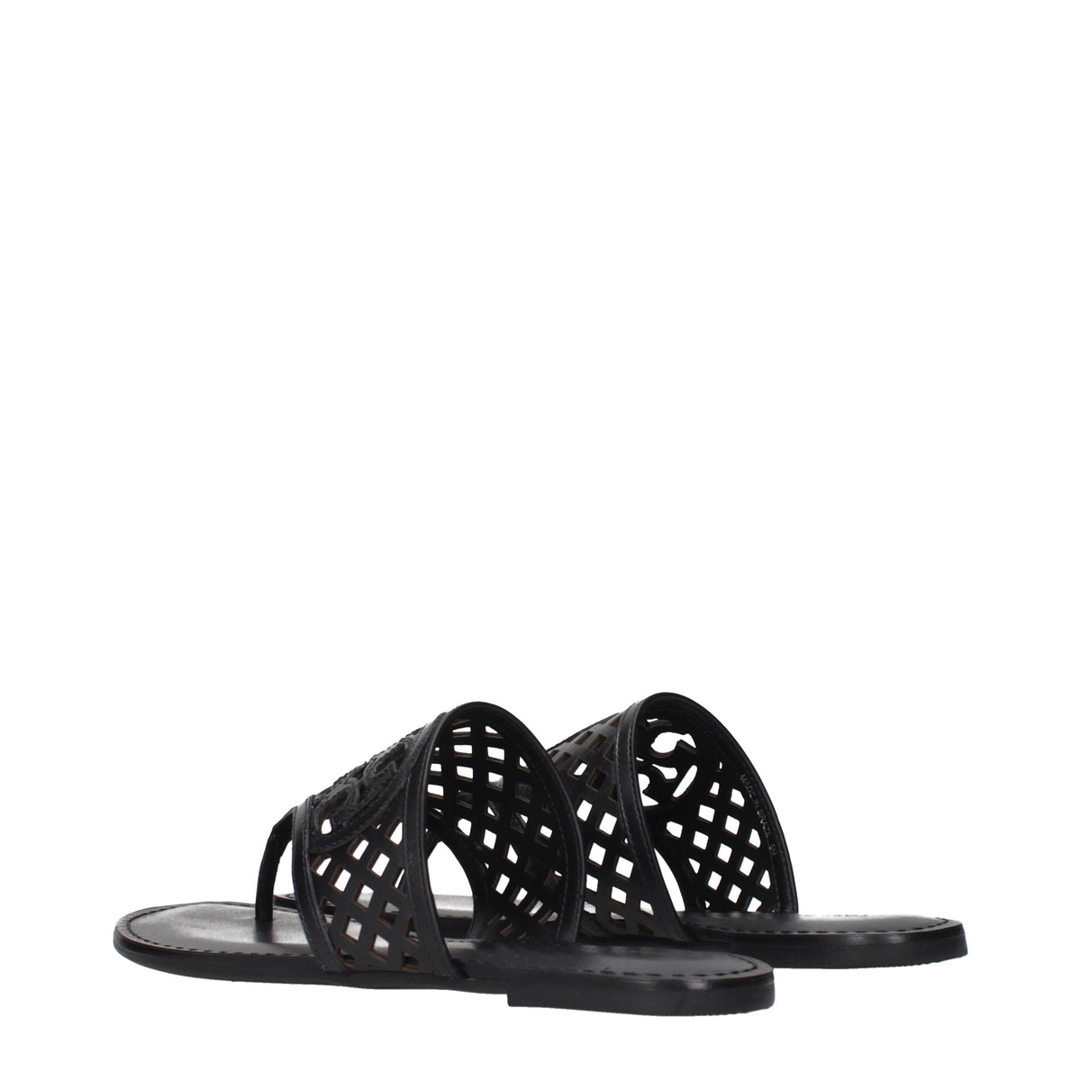 Tory Burch Flip Flops Women Leather Black