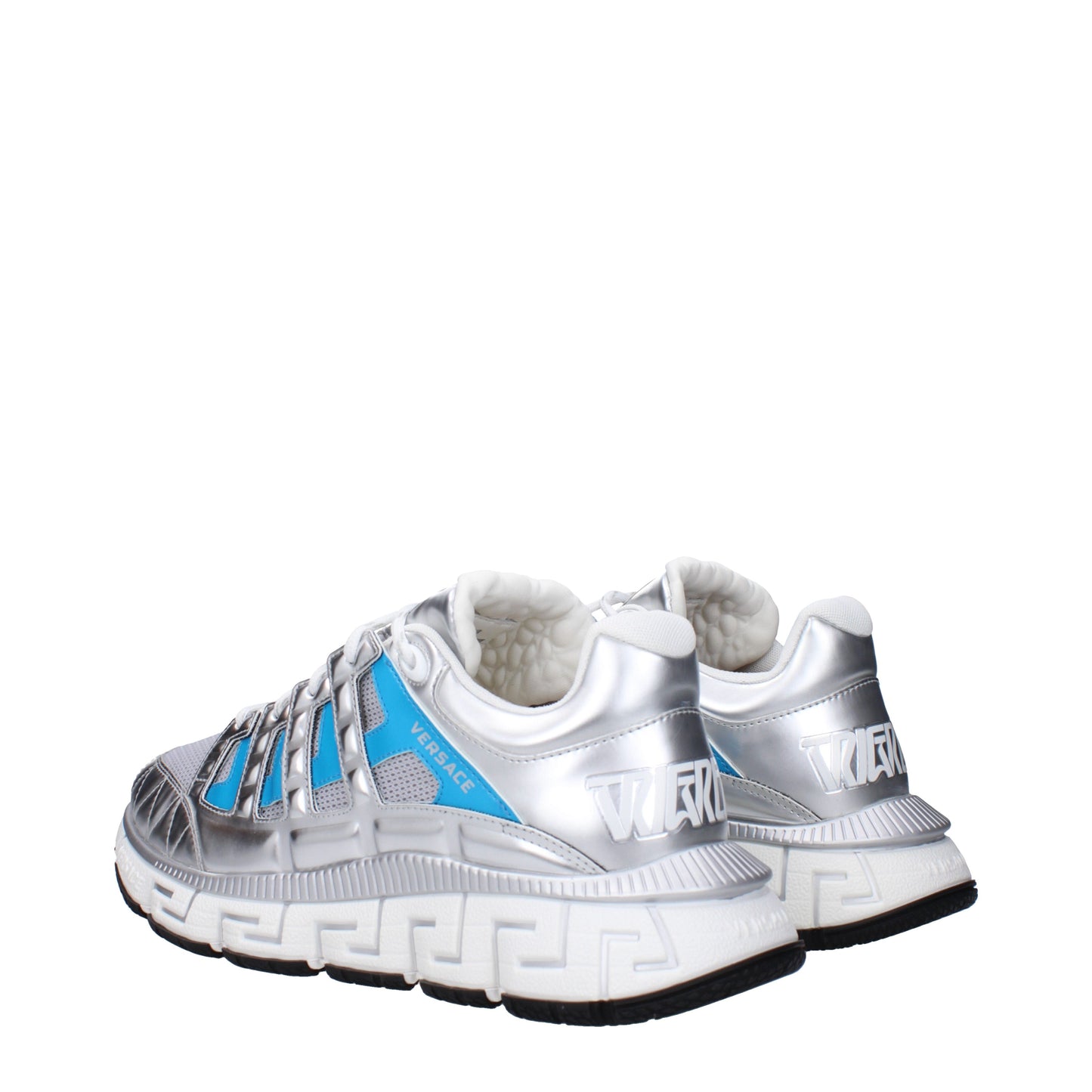 Versace Sneakers Men Fabric  Silver/Light Blue