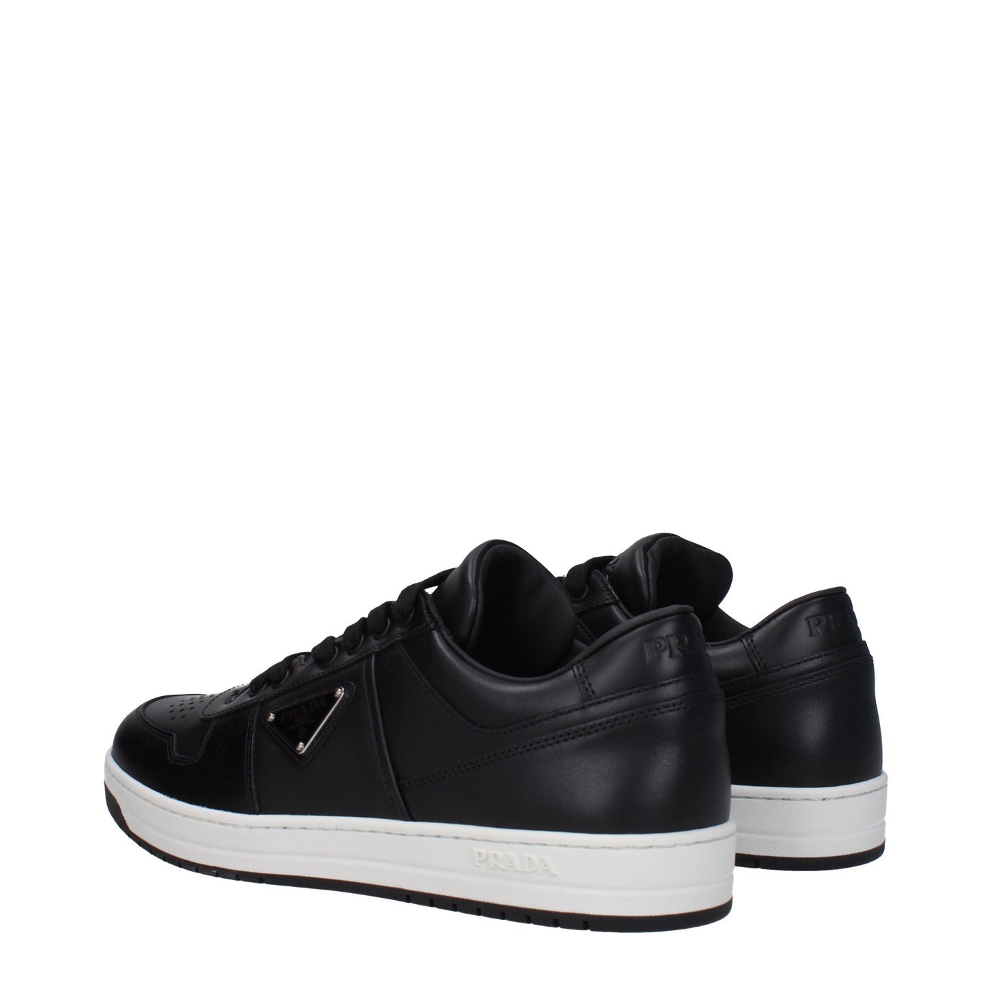 Prada Men's Sneakers in Leather Black/White