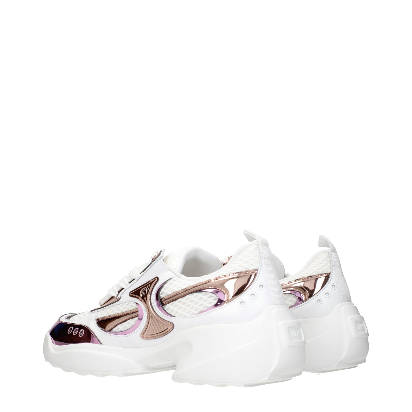 Roger Vivier Sneakers Women Fabric  White/Metallic Pink
