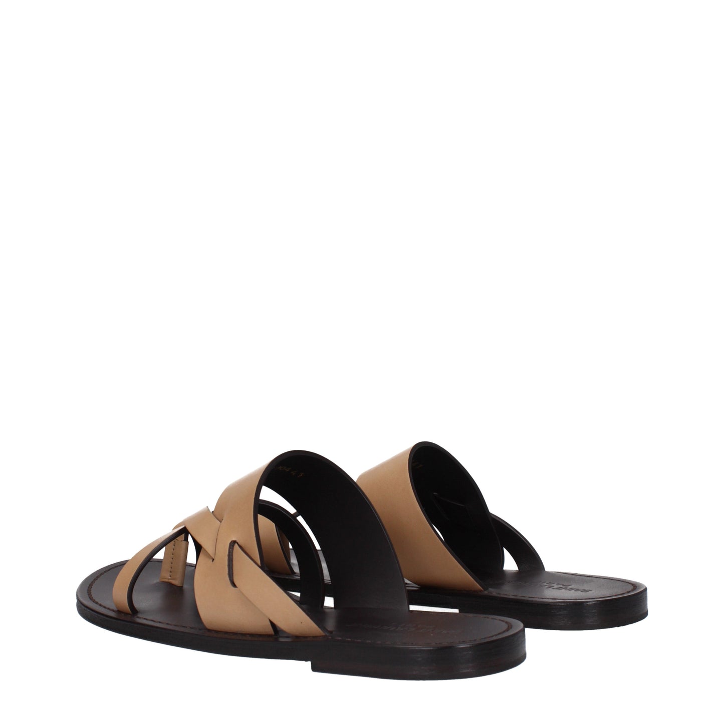 Saint Laurent Men's Sandals in Leather Brown