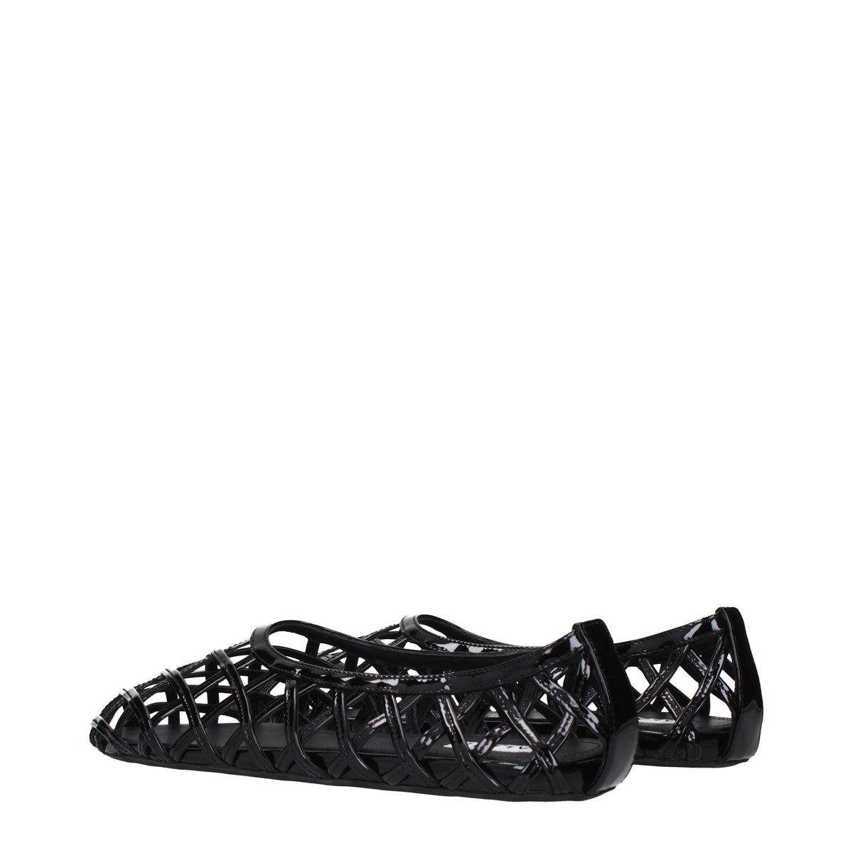 Alaia Ballet Flats Women Patent Leather Black