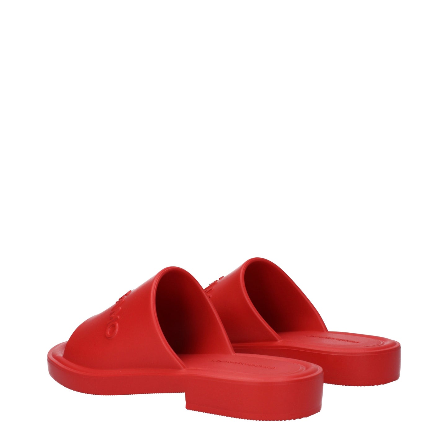 Salvatore Ferragamo Slippers and Clogs Men Rubber Red/Flame