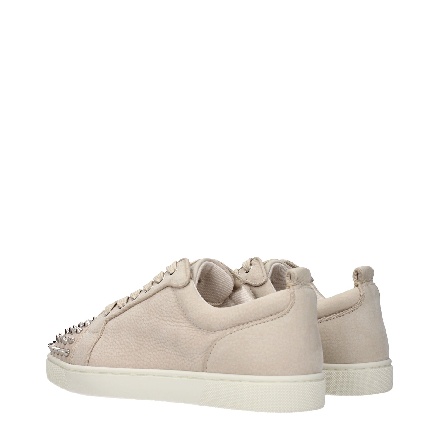 Louboutin Sneakers Men Leather Beige