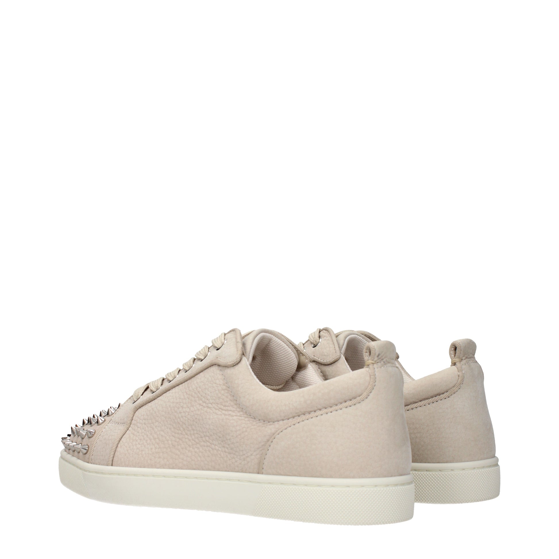Louboutin Sneakers Men Leather Beige