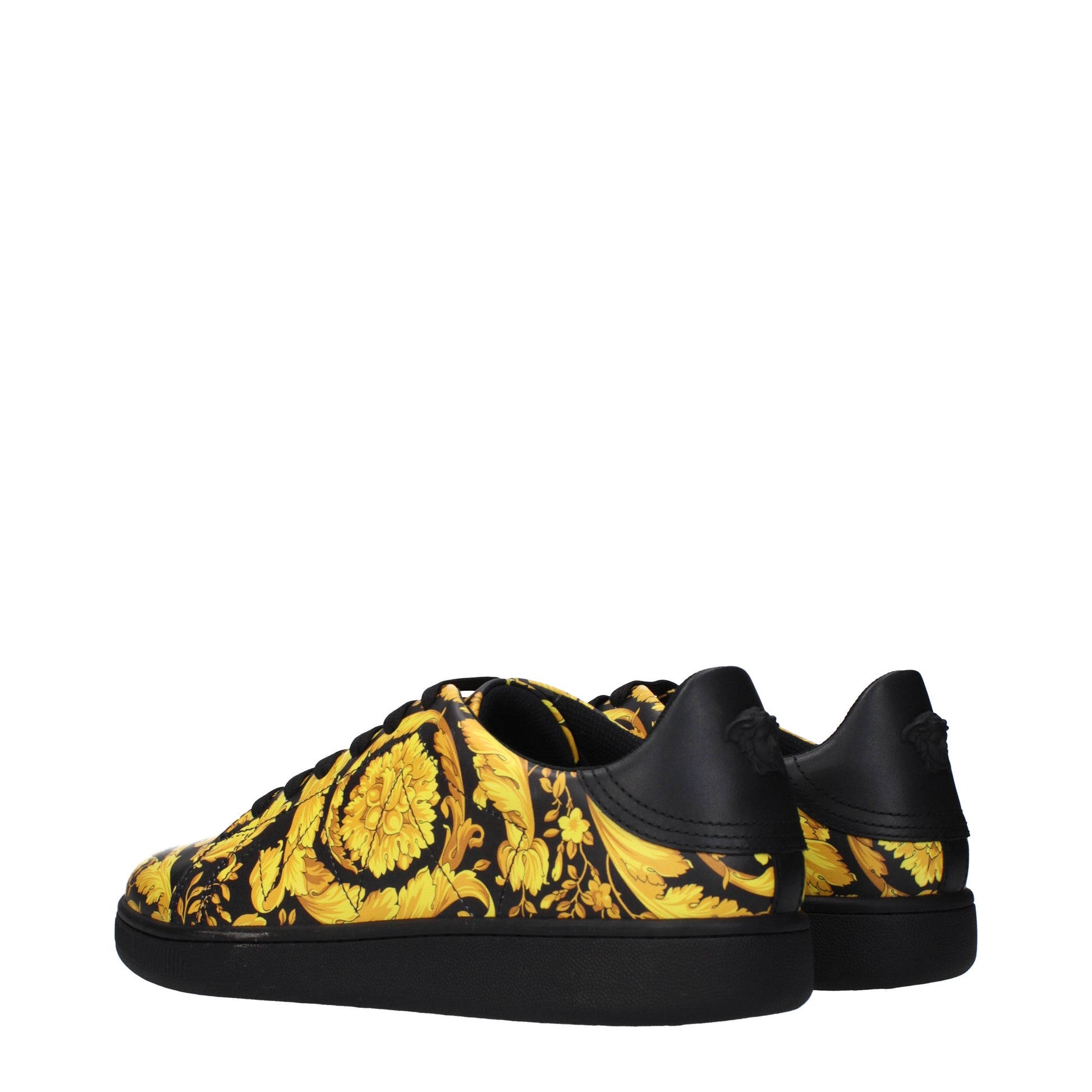 Versace Sneakers Men Leather Black/Yellow