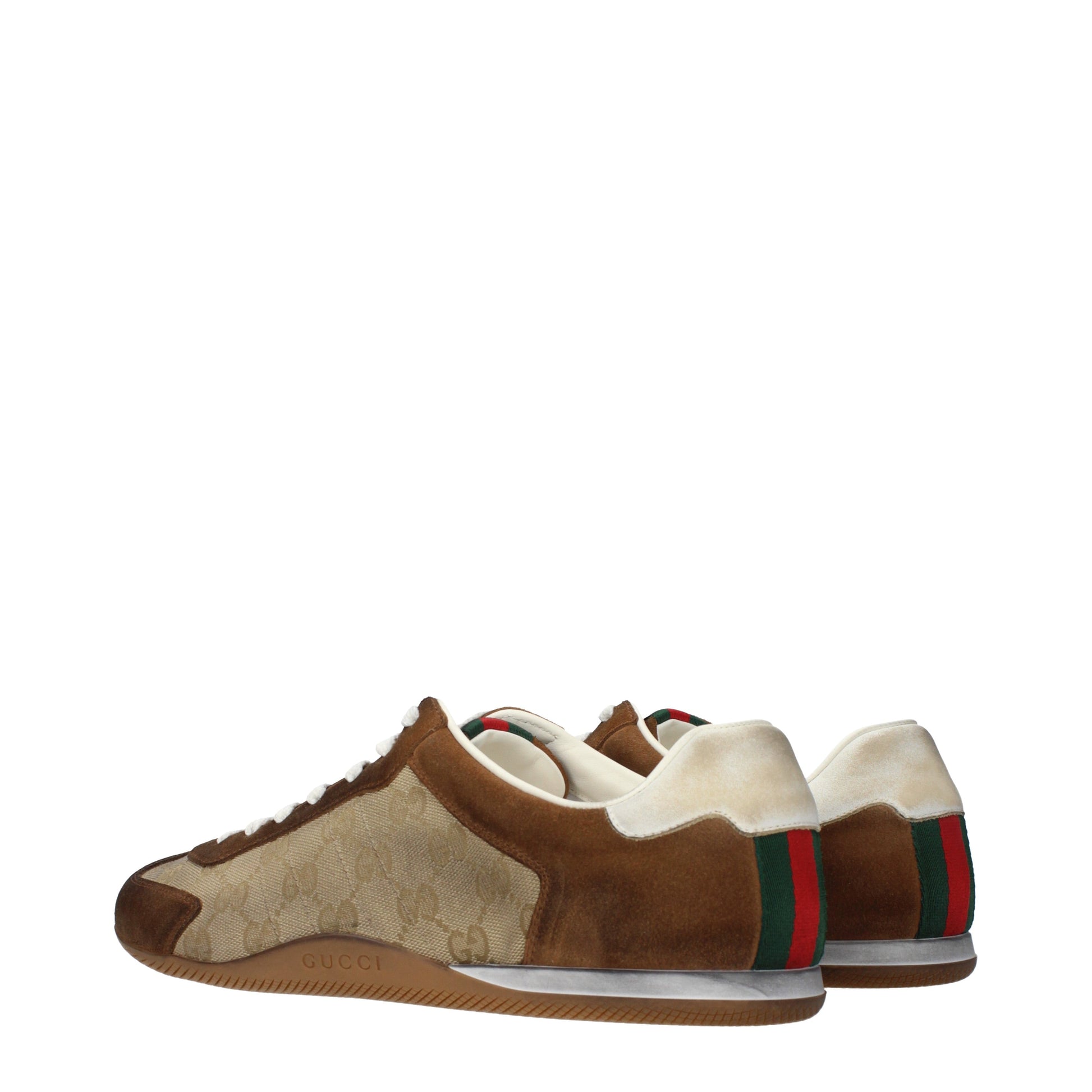 Gucci Sneakers Men Fabric  Beige/Brown