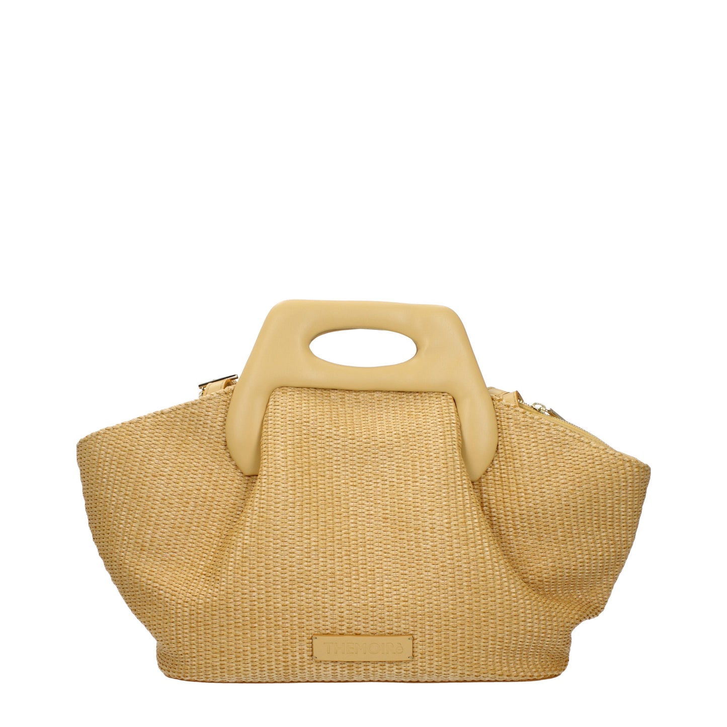 Themoirè Handbags Women Raffia Beige/Dark Tea