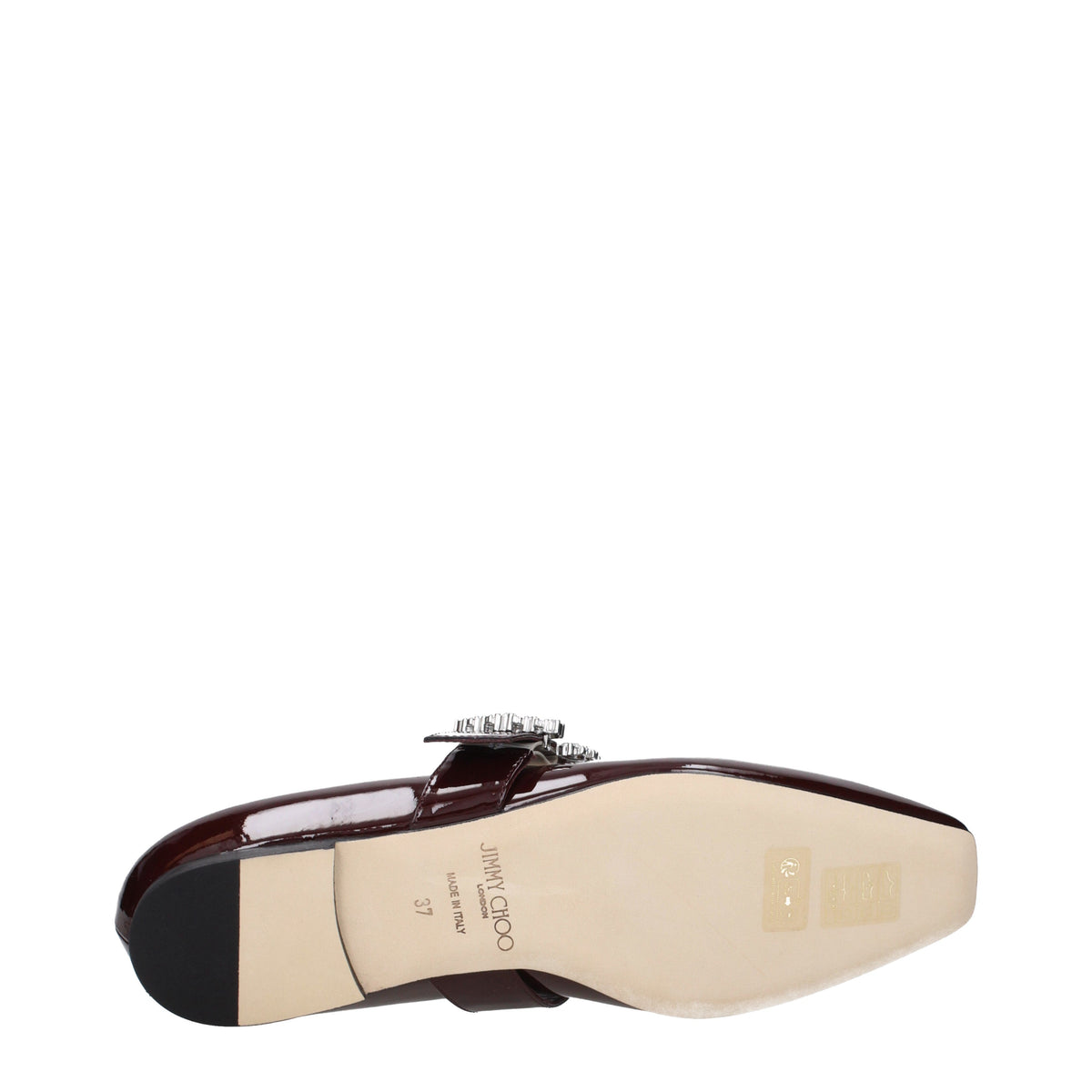Jimmy Choo Ballet Flats Women Patent Leather Red/Burgundy