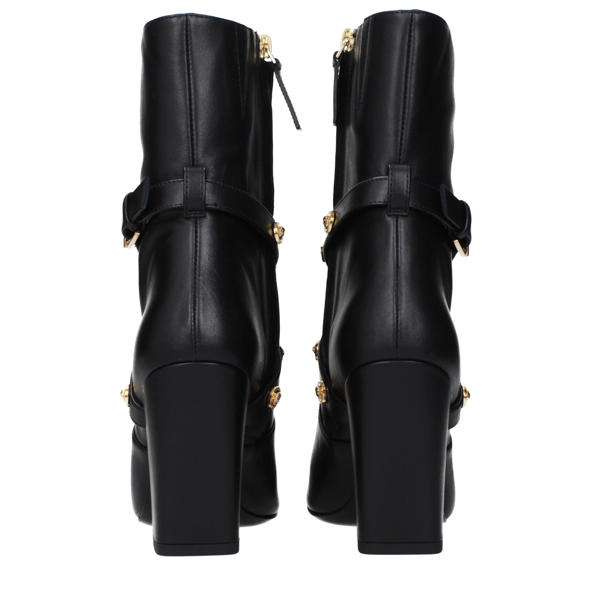 Versace Ankle Boots Women Leather Black