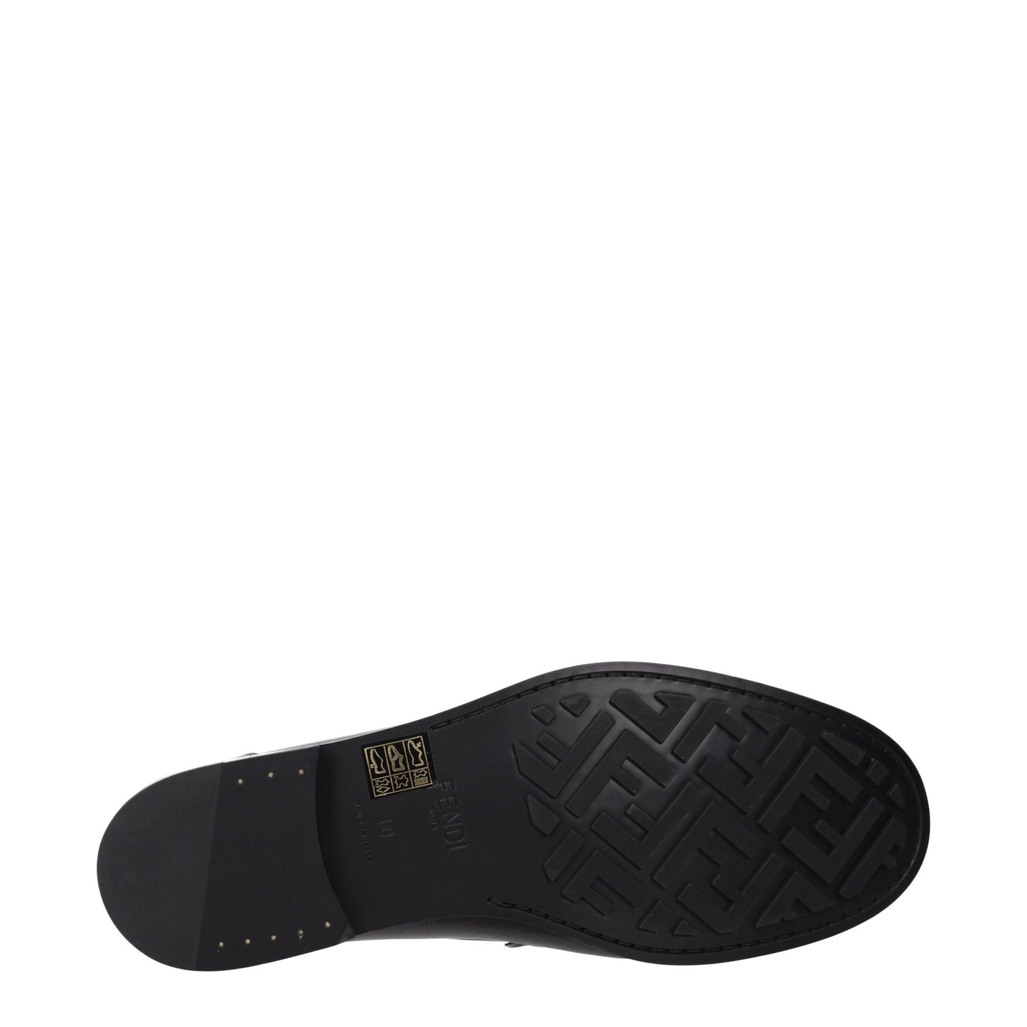 Fendi Men's Loafers in Leather Black/Brown