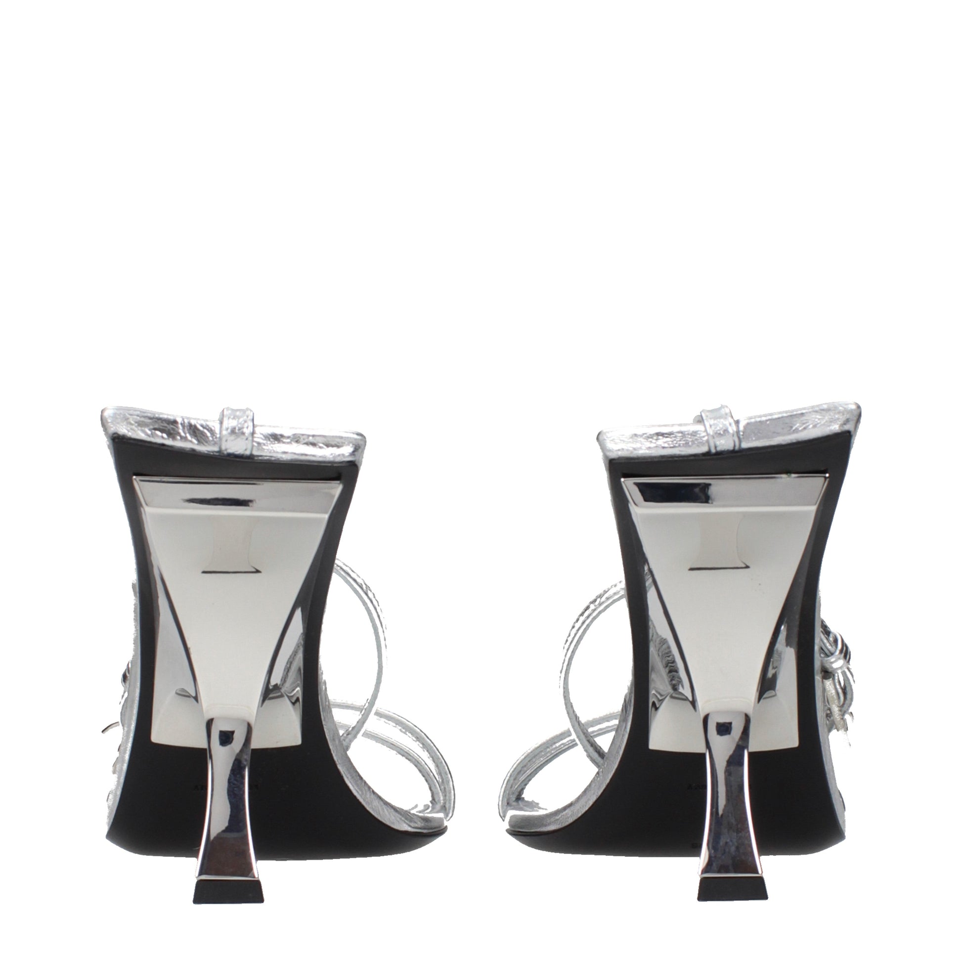 The Attico Sandals Women Leather Silver