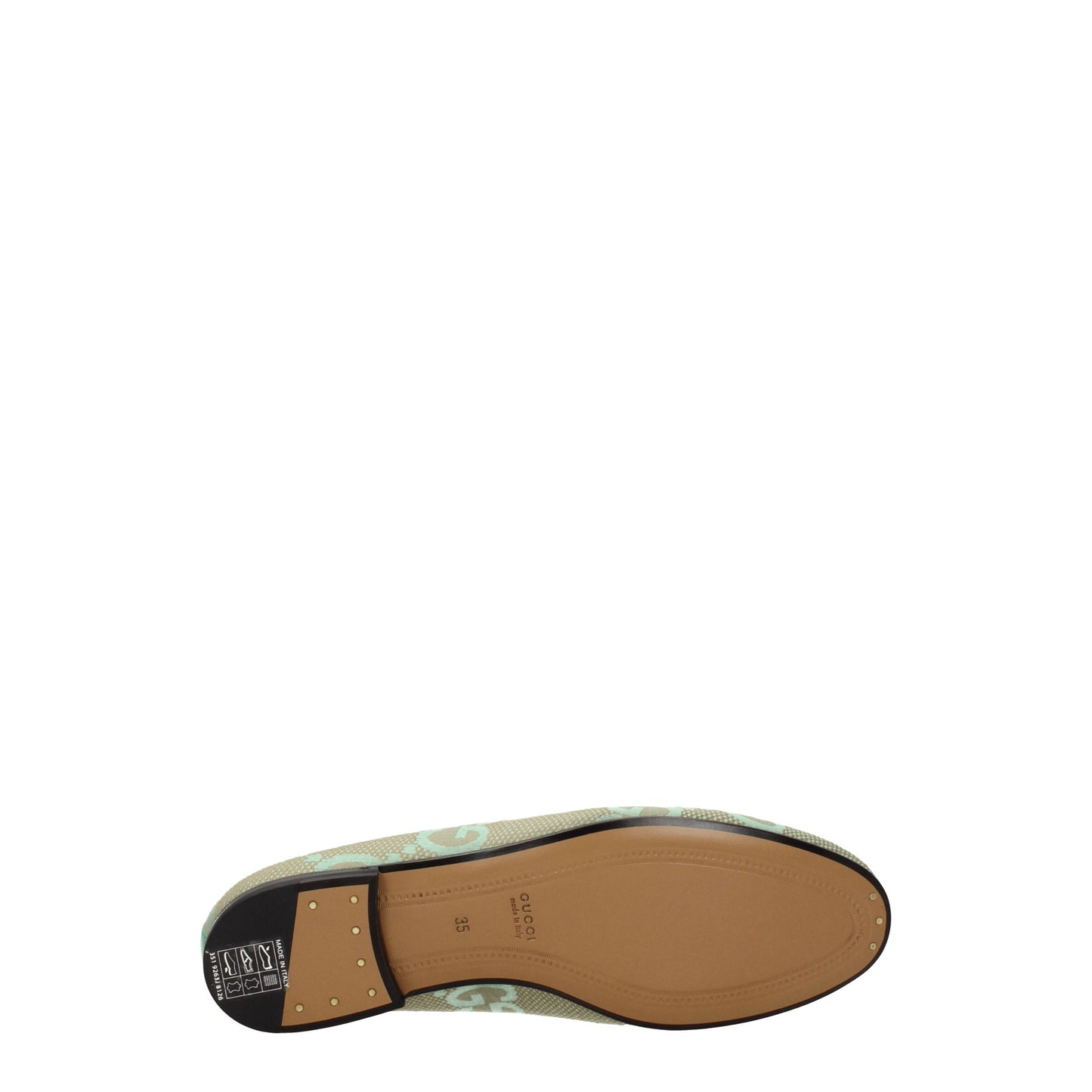 Gucci Women's Loafers in Fabric  Beige/Teal