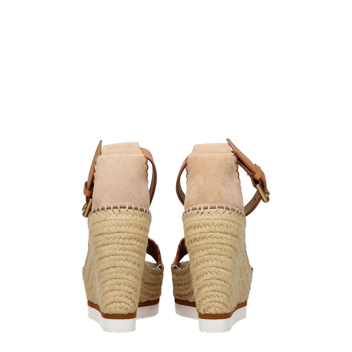 See by Chloé Women's Wedges in Suede Beige/Powder Pink