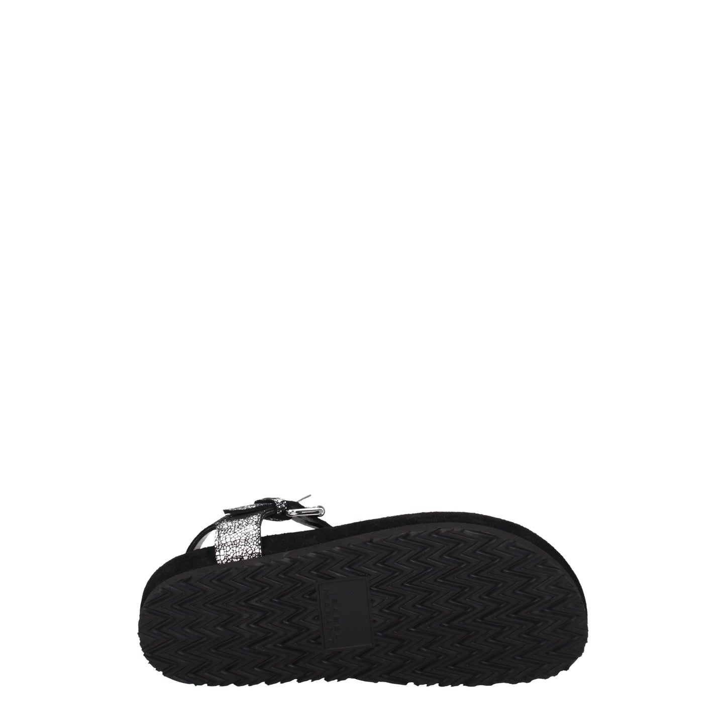 Isabel Marant Women's Flip Flops in Suede Black/Silver