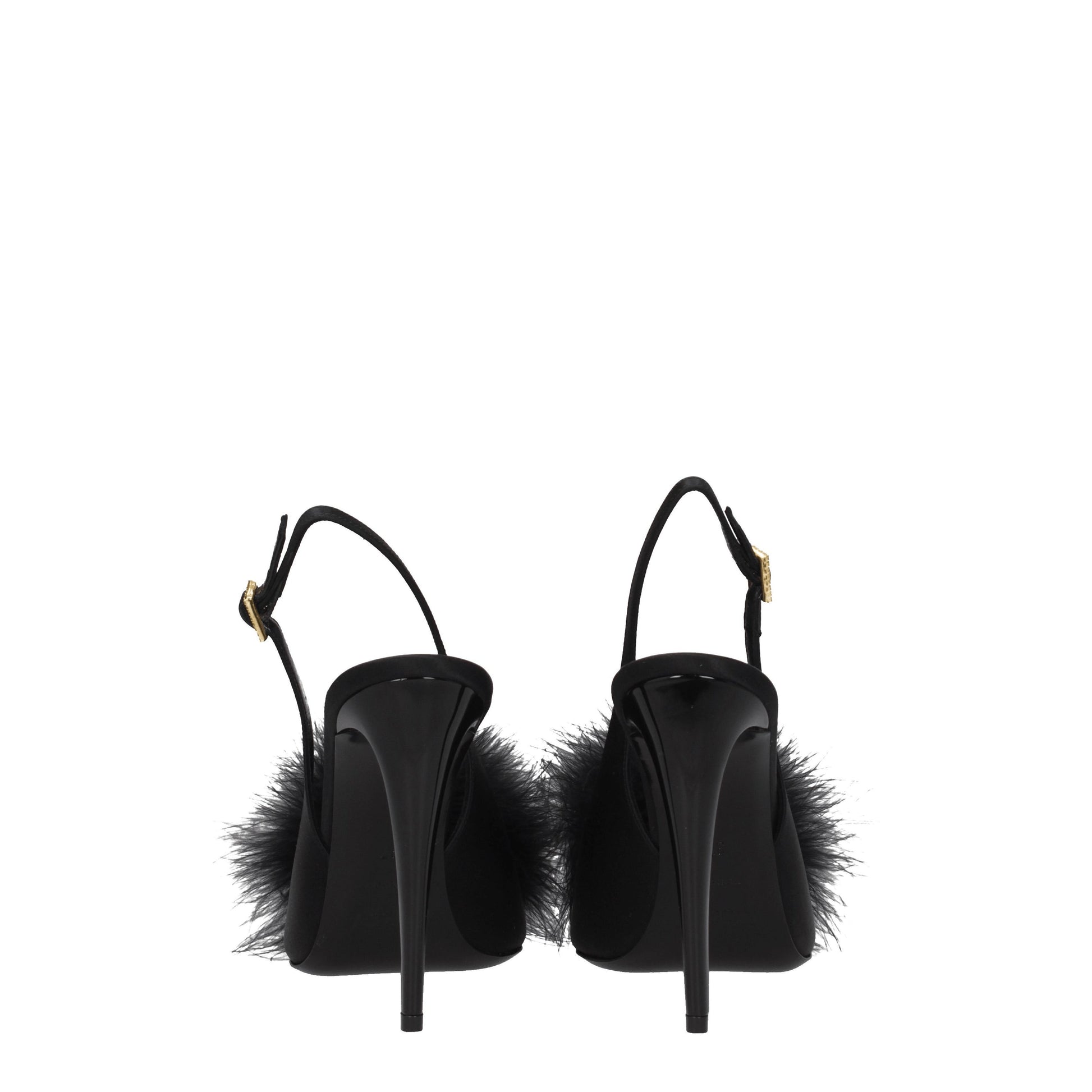 Saint Laurent Sandals Women Satin Black