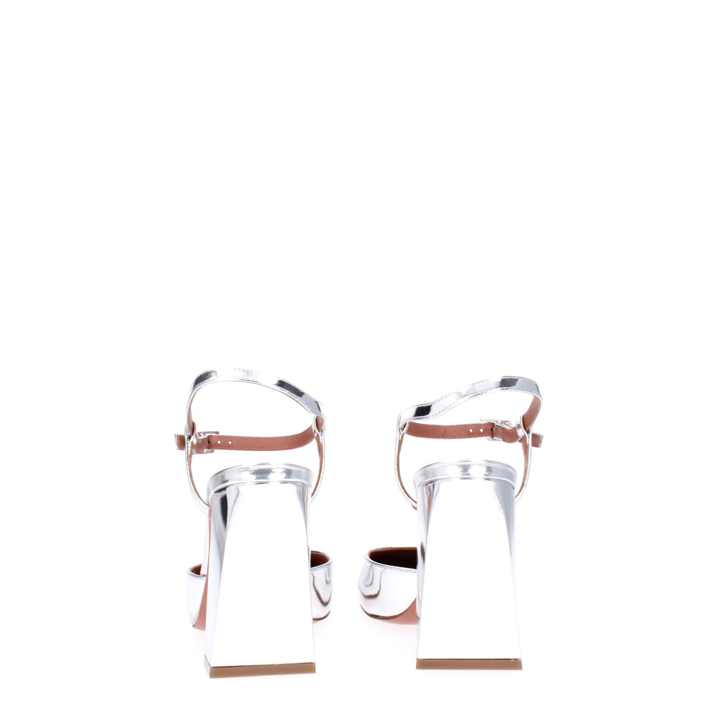 Amina Muaddi Women's Sandals in Leather Silver