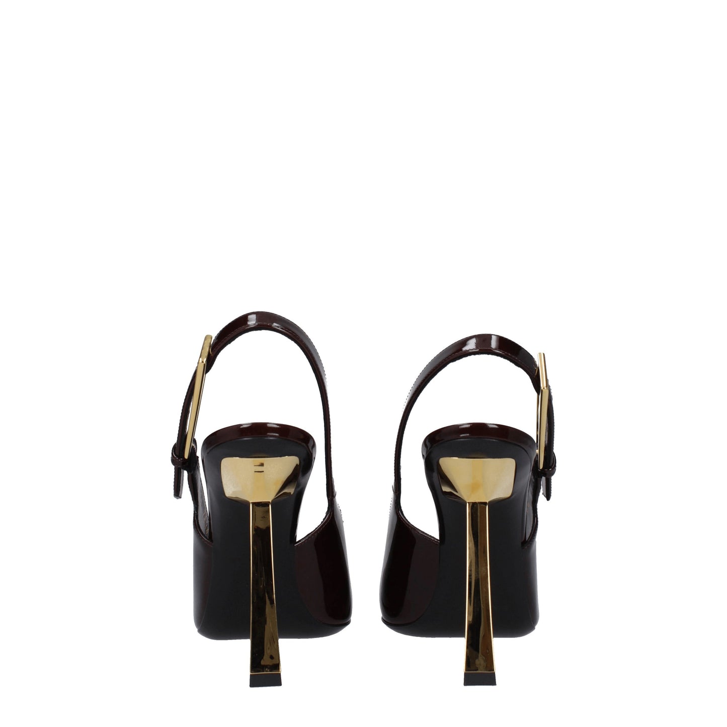 Saint Laurent Women's Sandals in Patent Leather Brown/Glacene Brown