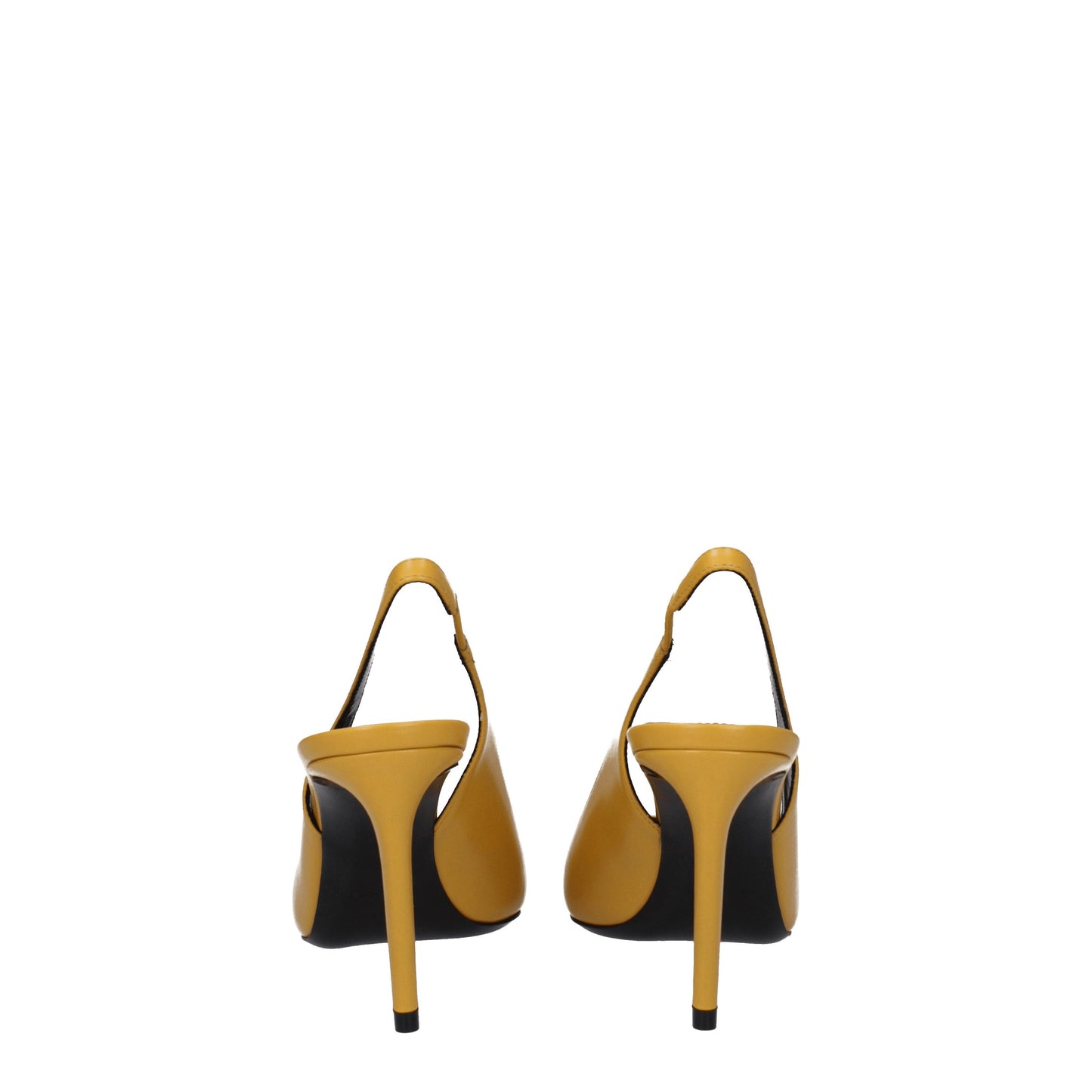 Saint Laurent Women's Sandals in Leather Yellow/Mustard