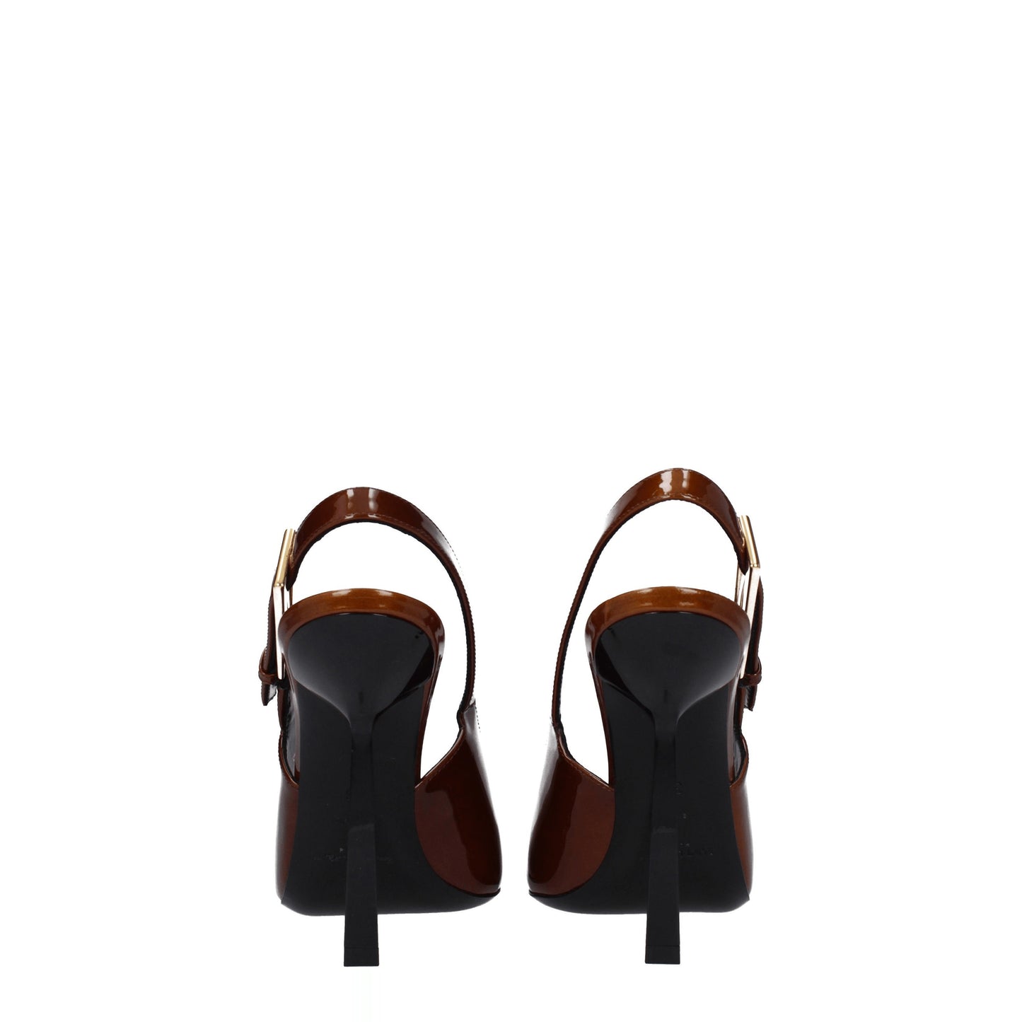 Saint Laurent Women's Sandals in Patent Leather Brown/Chestnut