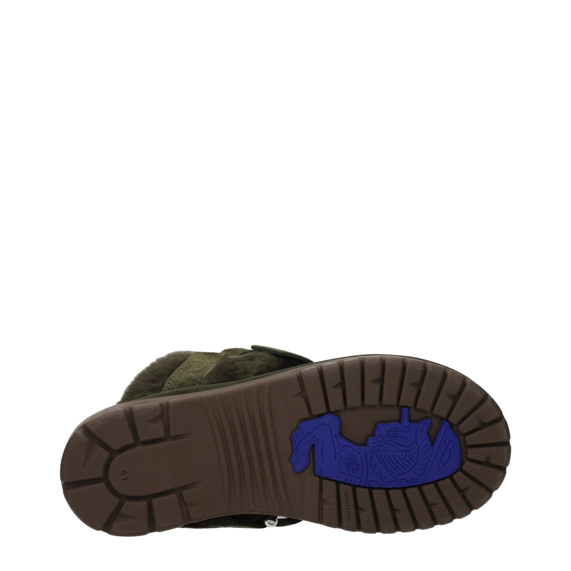 Burberry Slippers and Clogs Men Suede Green/Lake