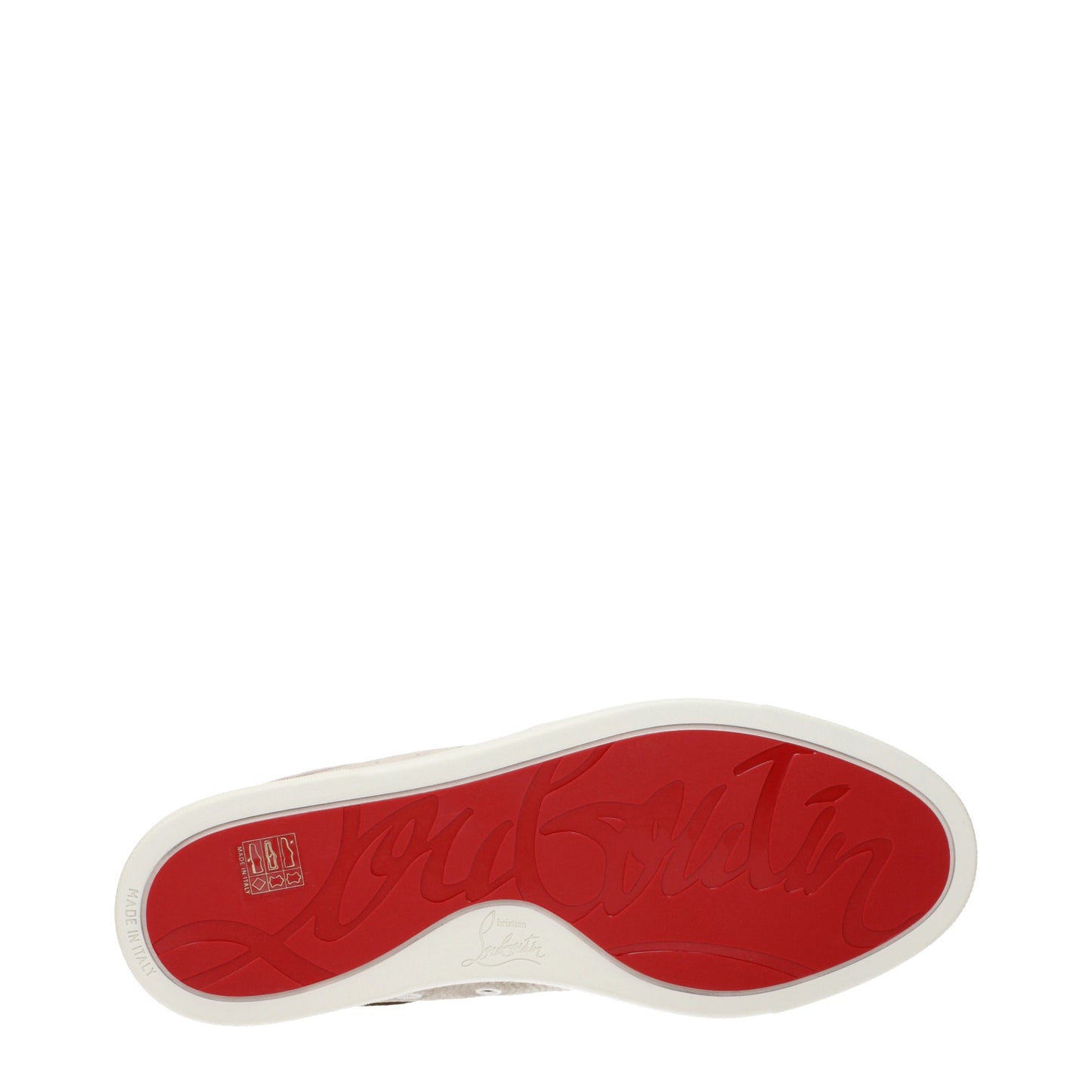 Louboutin Sneakers Men Leather Beige