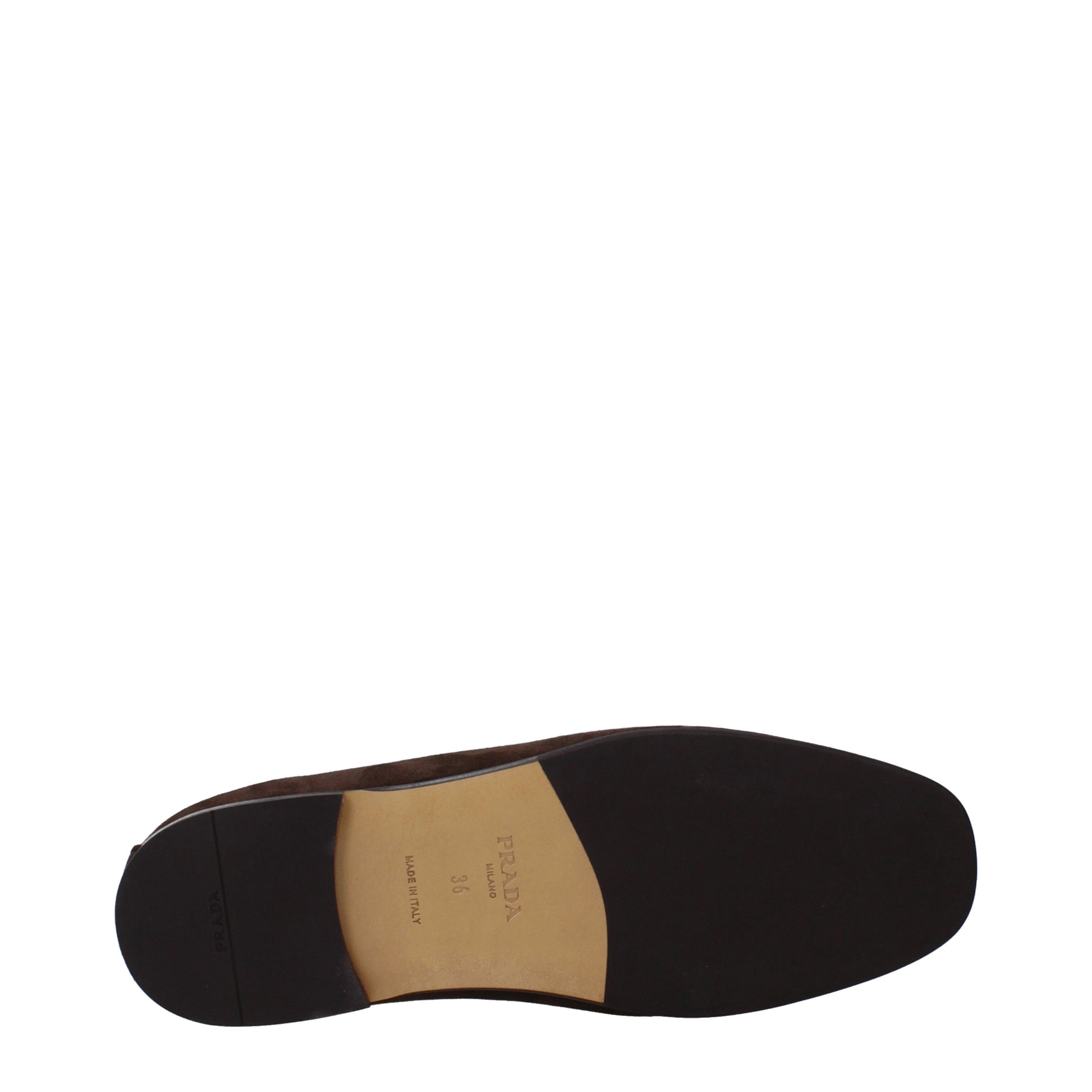 Prada Loafers Women Suede Brown/Dark Brown