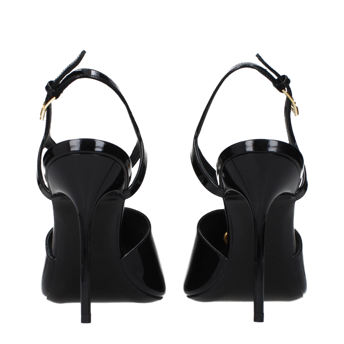 Balmain Sandals Women Patent Leather Black