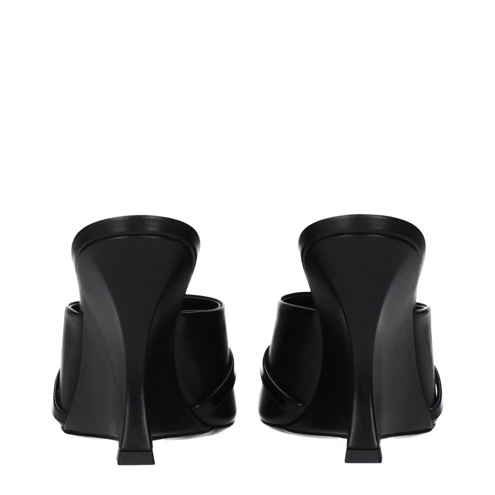 Versace Wedges Women Leather Black