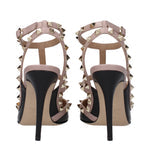 Valentino Garavani Sandals Women Leather Black/Pink Powder
